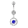 Anillo de ombligo de acero inoxidable con forma de diamante, planeta, Luna, mariposa, amor, clavo de ombligo, joyería para piercing, transfronterizo europeo y americano de Amazon