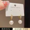 Brincos da Moda e Únicos Estilo Coreano Microcravejados de Luxo Leve com Pérolas Penduradas, Design de Nicho, Estilo Celebridade da Internet, Brincos de Alta Qualidade e Elegantes