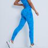 Promoção Tie-Dye Malha Sem Costura Roupa Esportiva para Corrida Conjunto de Manga Longa para Yoga Calça Fitness de Cintura Alta para Mulheres Secagem Rápida Respirável