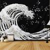 Tapeçaria Personalização DIY Exclusiva Transfronteiriça Boêmia Onda de Kanagawa Tapeçaria Pendurada na Parede Pano de Fundo Atacado
