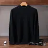 Nueva colección de otoño e invierno: suéter de cachemira para hombre, color liso, cuello semi alto, suéter de lana, adecuado para ropa de negocios, talla grande, se puede usar como capa interior