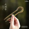 Grampo de Cabelo Duplo em Forma de U de Sândalo Verde para Mulheres, Estilo Antigo de Alta Qualidade, Novo Grampo de Cabelo Chinoiserie, Grampo de Cabelo para Cheongsam, Adorno de Cabeça para Saia de Rosto de Cavalo