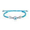 Pulsera Mal de Ojo Pulsera Ojo de Fátima Ojo del Diablo Pulsera para Mujer Tejida a Mano Ajustable Estilo Casual Simple