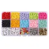 Contas de Vidro para Arroz Transfronteiriças com Furos Conjunto de Contas de Letras Acrílicas Material para Fazer Colar Pulseira Artesanal DIY Infantil