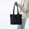Nova bolsa de grande capacidade estilo coreano, bolsa de ombro de veludo cotelê grande e funda, bolsa grande de classe para estudantes, para mulheres