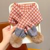 Bufanda de punto para niños y niñas, resistente al viento, cálida, con costuras de puntos ondulados, suave y gruesa, para otoño e invierno.