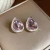 Brincos Pingente Gota d'Água Cravejados com Diamantes em Prata, Luxo Leve, Moda de Alta Qualidade, Brincos Simples, Joias de Orelha Exquisitas Versáteis para o Dia a Dia para Mulheres