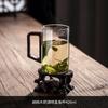 Taza de vidrio para hospitalidad, taza de té resistente a altas temperaturas, taza de agua de estilo chino con mango de madera para hombres, taza para beber doméstica de gran capacidad
