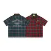 Camisa de Manga Corta a Cuadros Suelta Yipinjia 26Ss para Hombre, Estilo Callejero Retro Americano, Marca Fresca de Moda, Camisa Roja Casual