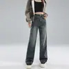 Jeans feminino slim-fit, modelagem solta, tamanho 26, cintura alta, novo estilo, efeito emagrecedor, perna reta, calça casual wide leg, suporta dropshipping