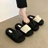 Chanclas Casuales Antideslizantes Versátiles de Aumento de Altura con Tira Única de Suela Gruesa 2026 Nuevas de Verano para Exteriores con Lunares Franceses Chanclas de Playa para Mujer