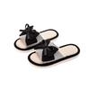 Pantuflas de Lino Amazon Transfronterizas Pantuflas de Satén con Lazo para Interiores Pantuflas de Algodón y Lino Gruesas para el Hogar Estilo Europeo y Americano para Mujer