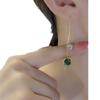 Aretes de borla de piedra ojo de gato de moda súper hada largos para cara redonda 2022 nuevos aretes de nicho de lujo con temperamento