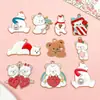 10 Tipos de Ursinhos de Natal Fofos de Desenho Animado Coração de Amor Dia dos Namorados Pingentes Acessórios para Colar Brinco DIY