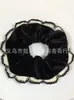 Elástico de Cabelo Scrunchie Listrado com Renda Estilo Coreano para Mulheres, Acessório de Cabelo Suave e Elegante, Elástico de Cabelo Scrunchie Estilo Coreano