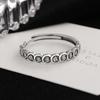 S925 Sterling Silver Qian Duoduo Lucky Mahjong Anel Vintage Old Thai Silver Niche Open Index Finger Lucky Internet Red Ring