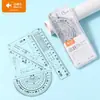 Conjunto de Réguas Xiaoyuer 15cm Caixa Conjunto de Réguas Funcionais Estudante Conjunto de Quatro Peças Conjunto de Réguas para Desenho e Aprendizado Atacado