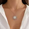 Comercio Electrónico Transfronterizo Europeo y Americano Joyería de Moda Aleación Colgante de Luna Nicho Versátil Sol con Incrustaciones de Diamantes Collar de Estrella