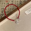 Cuerda de mano para Año Nuevo color Rojo Vino, pulsera de flor y mariposa muy rica, simple y exquisita, pulsera de regalo igual para mejores amigas con el mismo cumpleaños