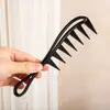 Pente Espinha de Peixe com Dentes Largos, Pente com Textura de Espinha de Peixe, Pente Vazado para Penteado Slicked-Back Masculino, Atacado em Estoque
