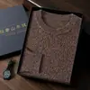 Suéter de punto liso de cuello redondo para hombre con tejido de cachemir para hombre Nuevo Otoño e Invierno Holgado y Cálido Negro