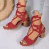 Zapatos Casuales de Tacón Alto Huecos con Punta Abierta 2026 Verano Nueva Moda Sandalias de Moda con Tacón Grueso Zapatos de Suela Gruesa para Mujer Tallas Grandes