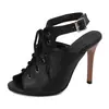 Sandalias Peep-Toe de Tacón Alto Finas de Moda con Correas y Hebillas, Elegantes Talla Grande 40-50 X26020004