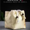 Bolsa de Algodón y Lino Bolsa de Almacenamiento Estilo Chino Vintage Bolsa Pequeña de Tela Cerámica Teteras Taza de Té Bolsa Portátil de Viaje Bisel Bolsa para Taza de Té