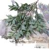 Ramo Artificial de Hojas de Sauce de 5 Ramas para Arreglo Floral, Decoración de Bodas y Materiales para Arreglos Florales en Hojas Verdes, Grises y Blancas