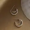 Brincos de Argola Lisos em Prata de Lei S925 para Mulheres, Luxo Acessível Elegante, Estiloso, Design de Nicho Versátil, Brincos Novos de Alta Qualidade