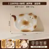 Fornecimento Direto da Fábrica Prato Cerâmico Pintado à Mão Formato de Gato Fofo Embossado Cor Sob Esmalte Prato para Lanches de Vegetais Prato de Sobremesa Prato de Porcelana Chinesa