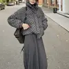 Falda midi de punto plisado estilo coreano para mujer, nueva colección otoño/invierno 2026, falda de paraguas de corte A favorecedora y estilizante de longitud media