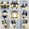 Lámpara de Pared Exterior Doble Cabezal Impermeable LED Lámpara para Balcón Pasillo Jardín Lámpara de Jardín Retro Europea Lámpara de Pared Exterior