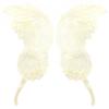 Encaje de malla bordado mariposa rosa beige par flor malla transparente fondo bordado DIY accesorios de encaje pieza de flor simétrica