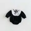 Ropa nueva de otoño para bebé: Mameluco de triángulo de manga larga, elegante mameluco Lolita de encaje para recién nacidos