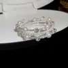 Pulseira Aberta Flor de Zircônia Estilo Luxo Leve, Pulseira Versátil Exquisita Francesa, Joias de Nicho de Alta Qualidade da Moda Atacado