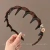 Faixa de cabelo antiderrapante com dentes estilo francês para mulheres, adequada para maquiagem e lavar o rosto, uso diário, presilha alta para cabelo, acessório de cabelo