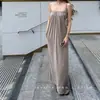 Vestido Largo Casual de Moda Verano Nuevo Estilo Francés Socialité con un Ambiente Fresco, Vestido Strapless con Pliegues Tridimensionales para Mujer 2026