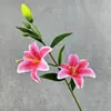 Fábrica Direta nova flor artificial alta Ramo 2 Lírio impressão 3D sentir pétalas arranjo de flores em casa flor falsa decorativa