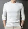 Moda Otoño e Invierno para Hombre de Comercio Exterior Suéter de Punto de Cuello Redondo de Moda Color Sólido Casual de Manga Larga Jersey Camisa Base para Hombre