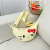 Bolsa de axila linda estilo caricatura para niñas, bolso versátil de hombro, bolso cruzado, bolsa con forma de dumpling, bolso casual de lona para ciclismo