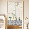 Cortina Divertida de Dibujos Animados para Puerta de Dormitorio Cortina Media Divisoria de Cocina Cortina de Privacidad para Baño Inodoro Cortina sin Perforaciones