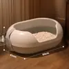 Caixa de Areia Popular Semi-Fechada para Gatos Transfronteiriça, Vaso Sanitário para Gatos Anti-Salpicos, Caixa de Areia Extra-Grande para Gatos, Anti-Salpicos para Gatos e Animais de Estimação
