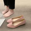 Camurça Sapatos de camada única Mulher plana sólida cor pontiaguda salto baixo preguiçoso All-match mulheres grávidas ladyshoes velho Beijing Cloth Shoes plus size Sapatos Femininos