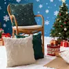 Funda de Almohada Navideña Conejo sin Relleno Piel de Conejo Acolchada Árbol de Navidad Cojín de Respaldo para Sofá del Hogar Funda de Cojín Festiva