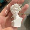 Simples Arte Gesso Estátua Chaveiro Blush David Pingente Namorada Namorado Aniversário Presente Bolsa Acessórios