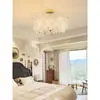 Luminária de teto minimalista Bauhaus para quarto, luminária de iluminação para ambiente de luxo francês de alta qualidade com pétalas de vidro de espectro total para proteção ocular