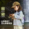 Camiseta de Manga Larga Estilo Camping para Niñas, Top Rayado de Otoño para Niñas, Camiseta Base para Exteriores de Niños para Primavera y Otoño, Ropa para Niños