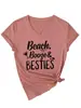 Booye Praia Melhores Amigas Amazon Ebay Site Independente Moda Casual Camiseta Feminina Manga Curta Gola V