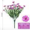 Flores Artificiais Amazon Transfronteiriças Decoração de Pátio Externo Eucalipto Violeta Flores Artificiais de Rattan Suspensas Fabricante Atacado